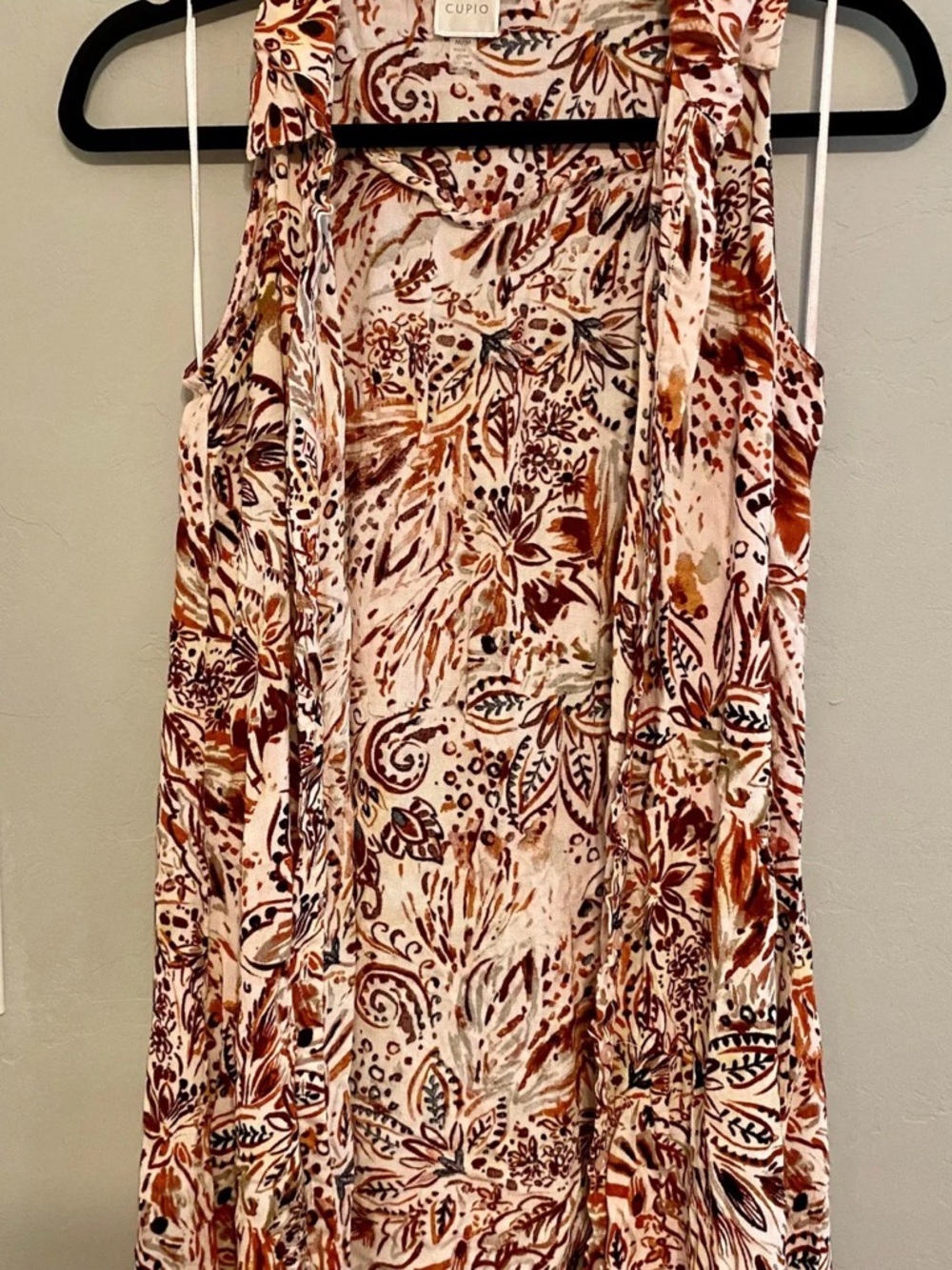 Cupio Floral Kimono/ Swim Coverup in Rust, Cream and Brown